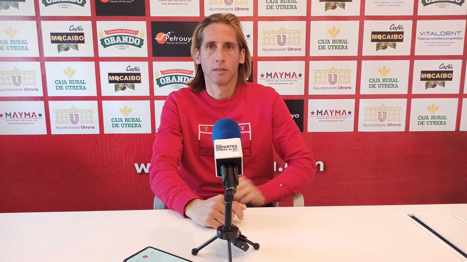 José Carlos Romero 'Checa', en la sala de prensa del San Juan Bosco de Utrera.