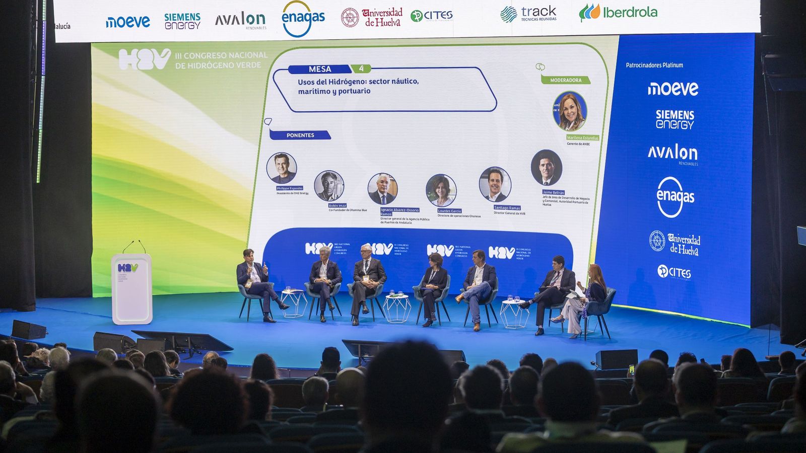 La mesa de los usos del hidrógeno en el sector náutico celebrada este jueves en el Congreso H2V.