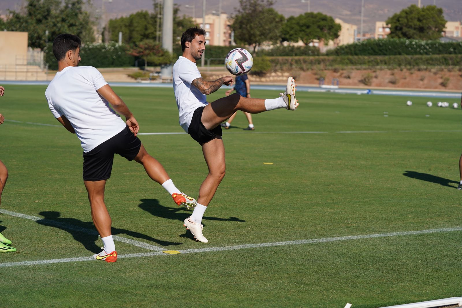 Eguaras, en el entrenamiento de hoy