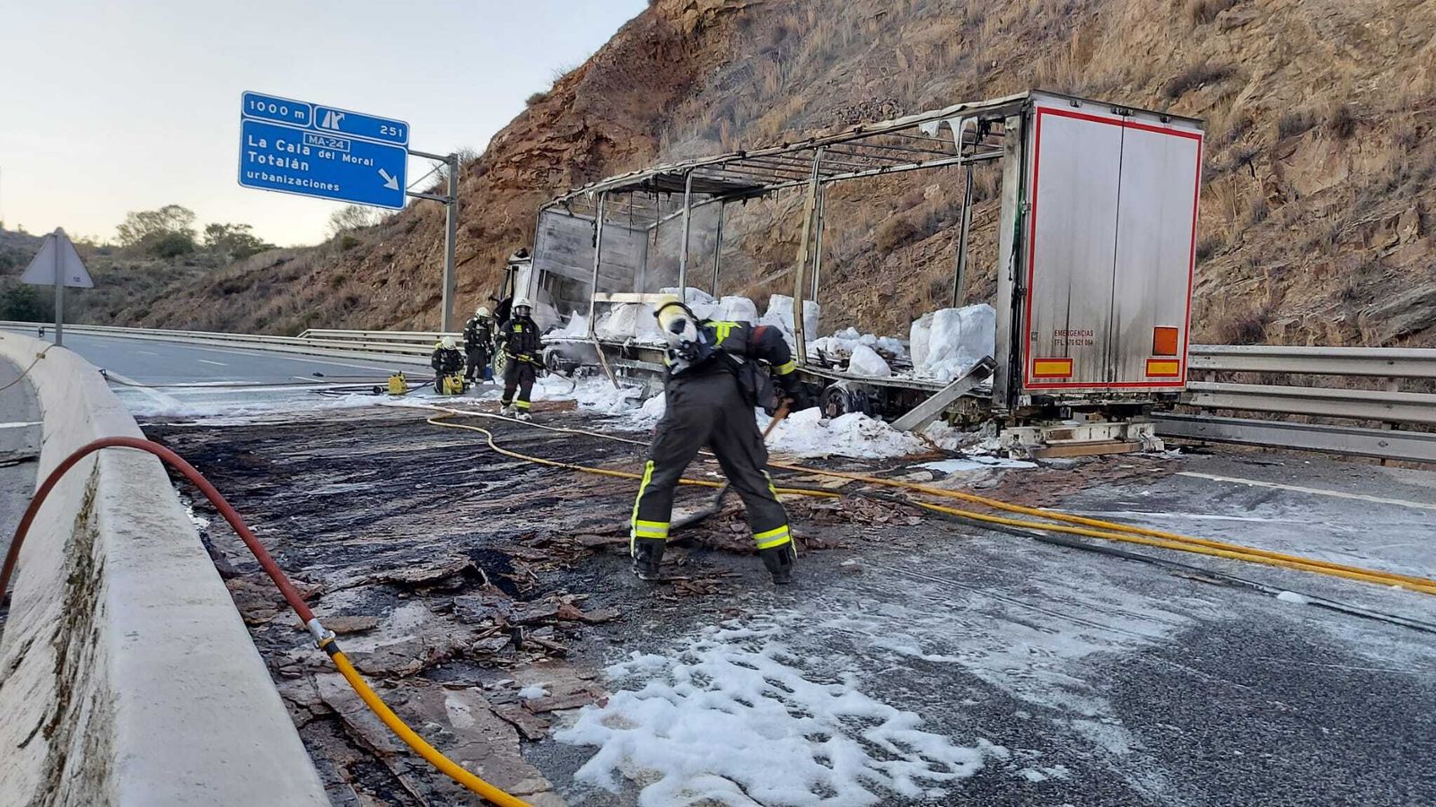 Estado en el que ha quedado el camión.