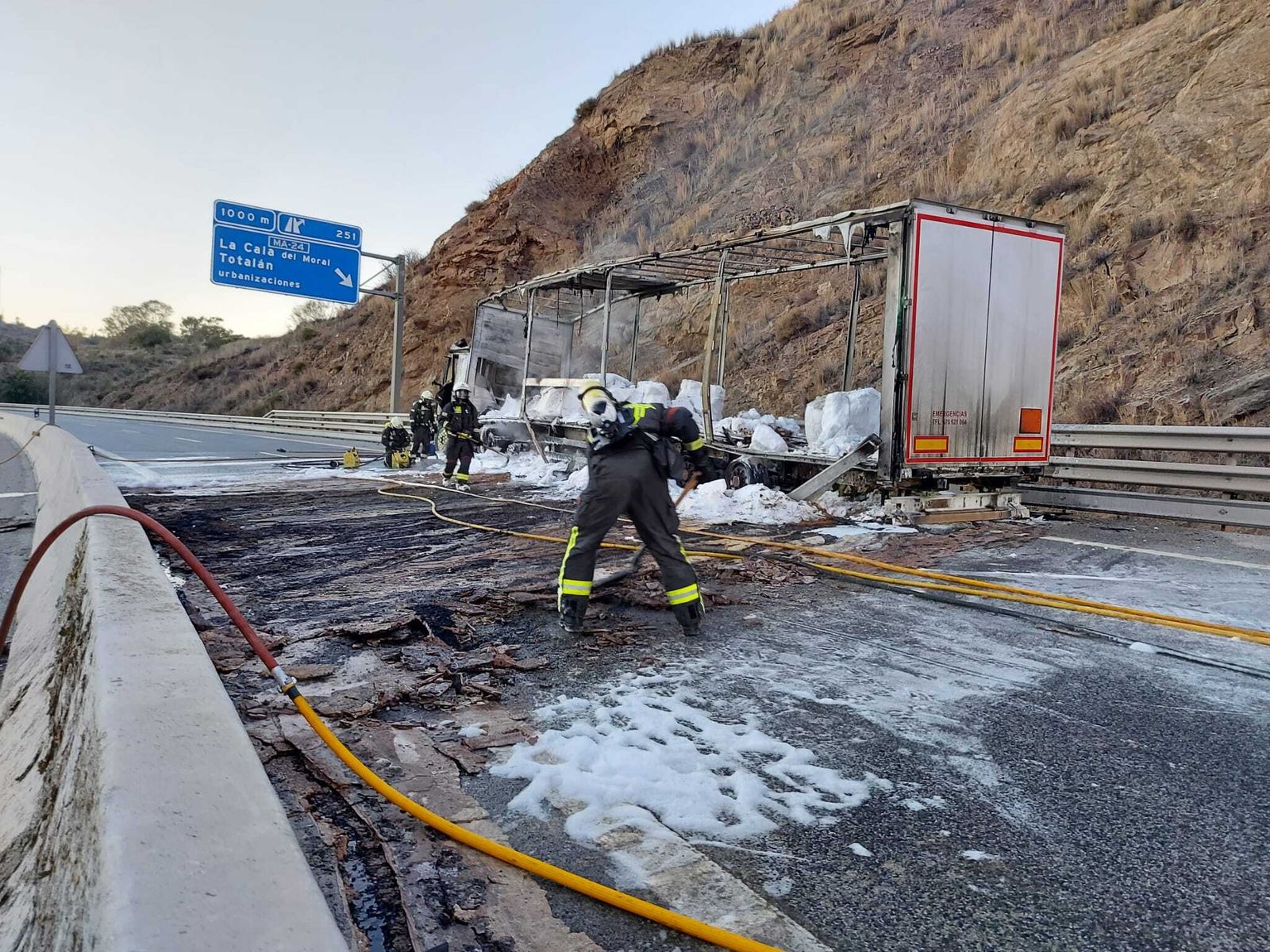Estado en el que ha quedado el camión.