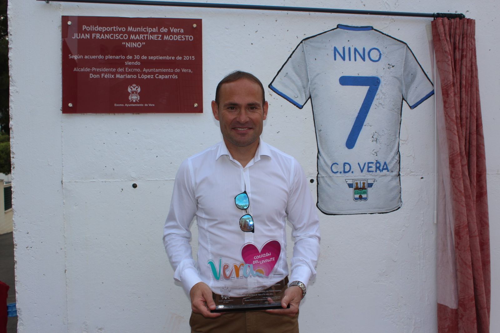 Nino el día que inauguró el polideportivo con su nombre en la ciudad de Vera.