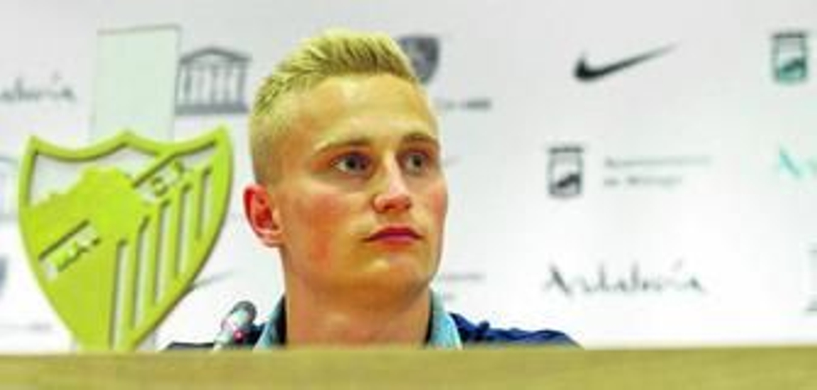 Bartlomiej Pawlowski, en su presentación como jugador del Málaga.