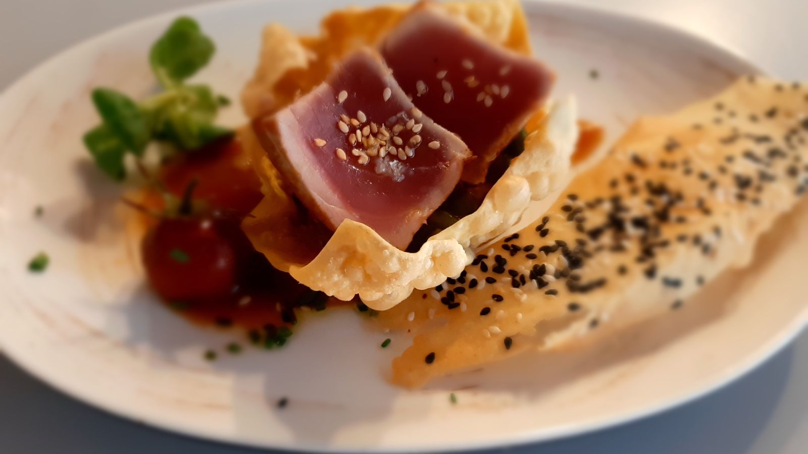 Tapa de tataki de atún