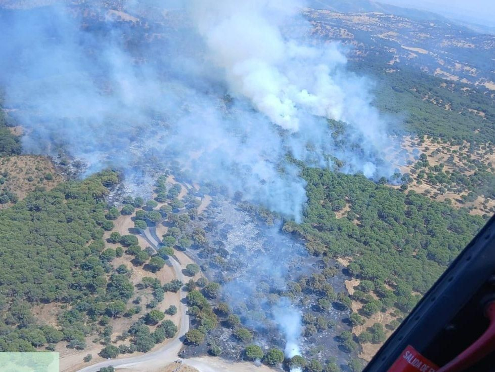 Incendio en la finca Contaderos Selladores, en Andújar.