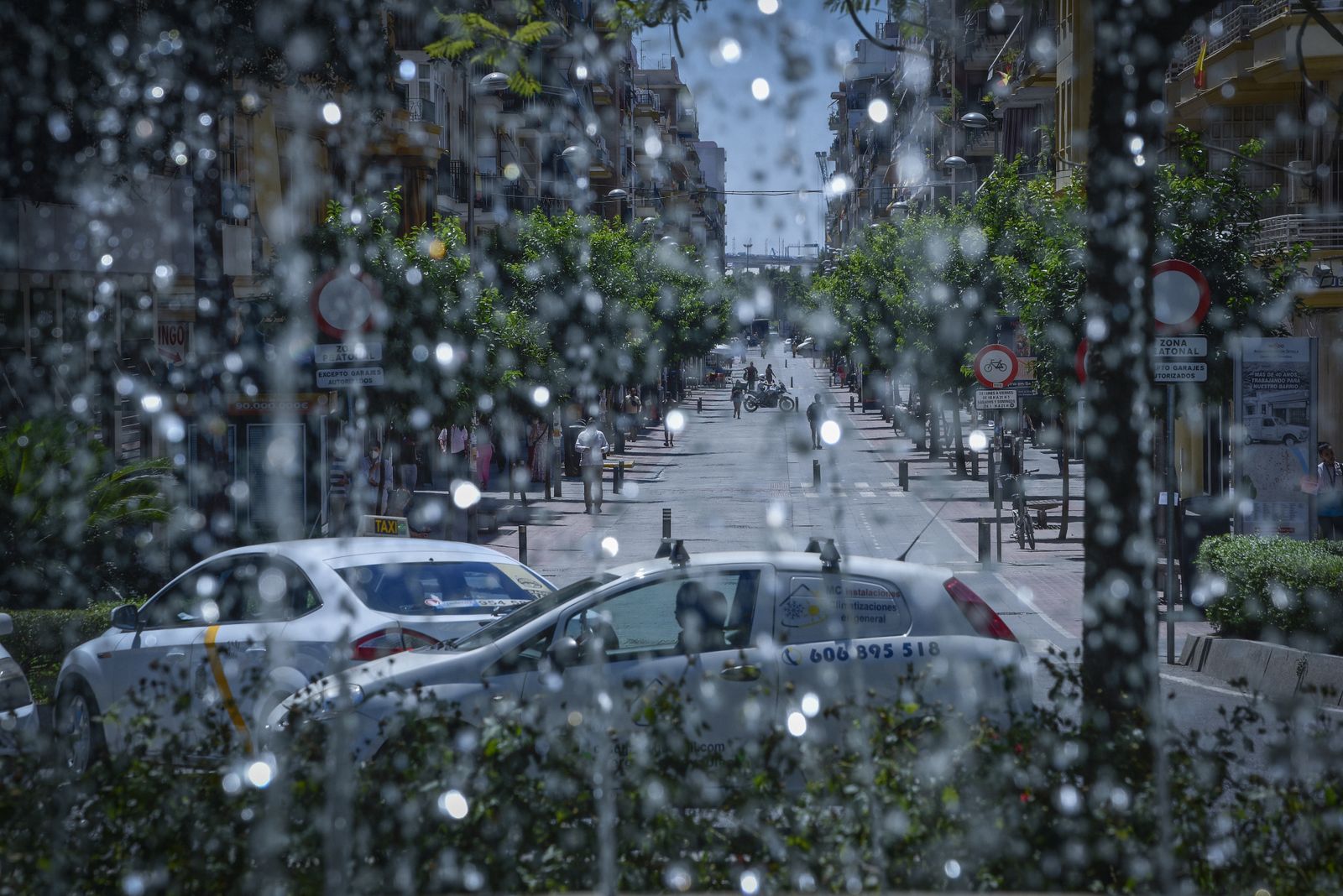 Imagen de archivo de un día de lluvia veraniego en Sevilla.