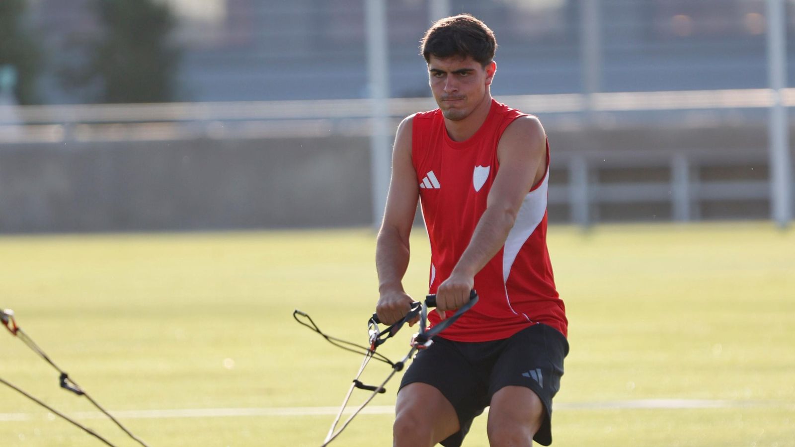 Juanlu en la sesión de entrenamiento del Sevilla