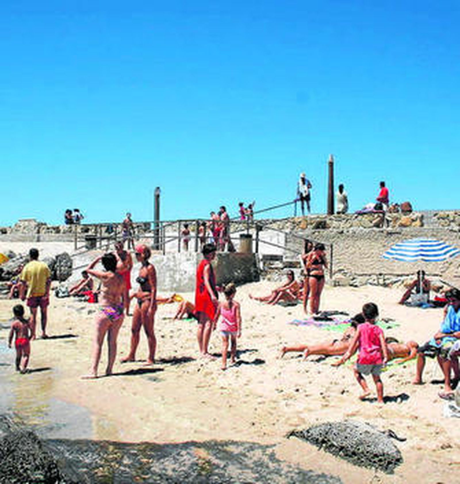 Grupo de personas disfrutando de un día de playa