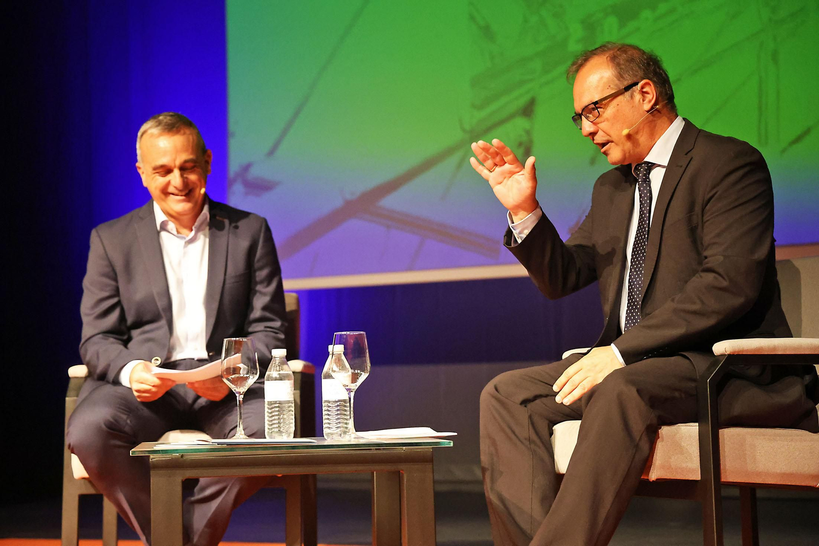 Imágenes de la presentación de la memoria anual de la Asociación de Industrias Químicas, Básicas y Energéticas de Huelva (Aiqbe)