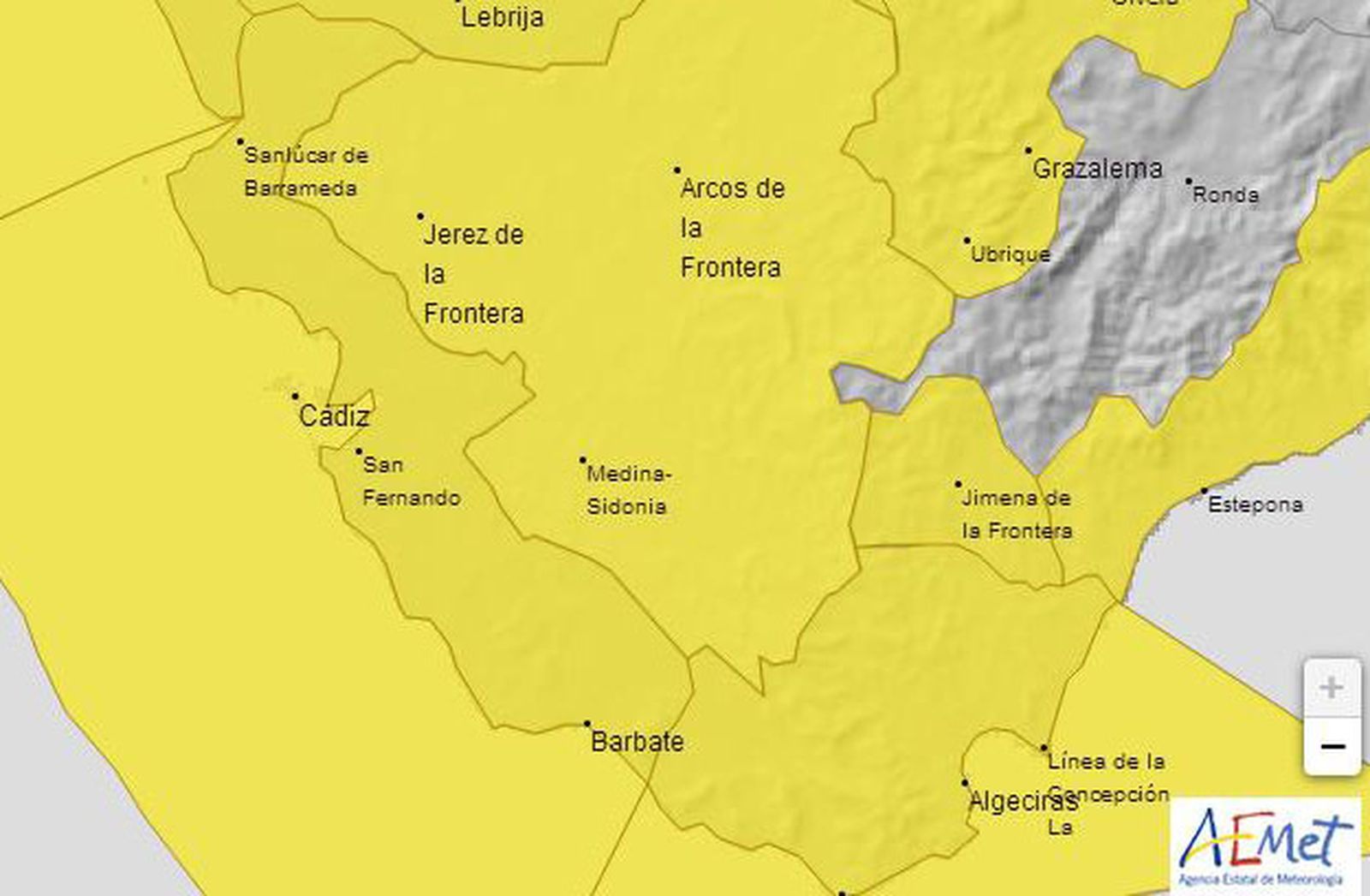 Toda la provincia está en alerta amarilla por riesgo de lluvia