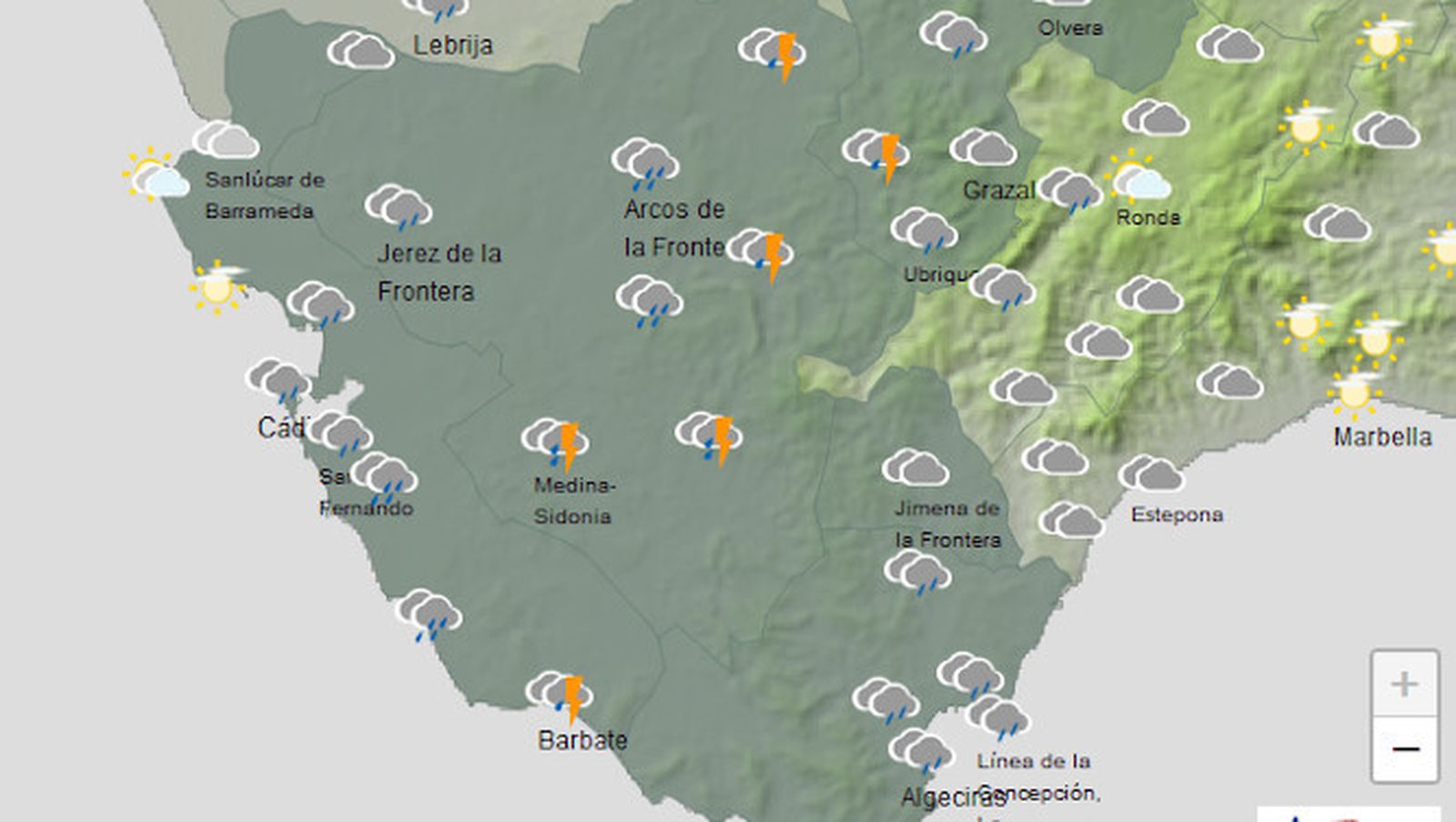 Tiempo previsto para este martes en Cádiz.