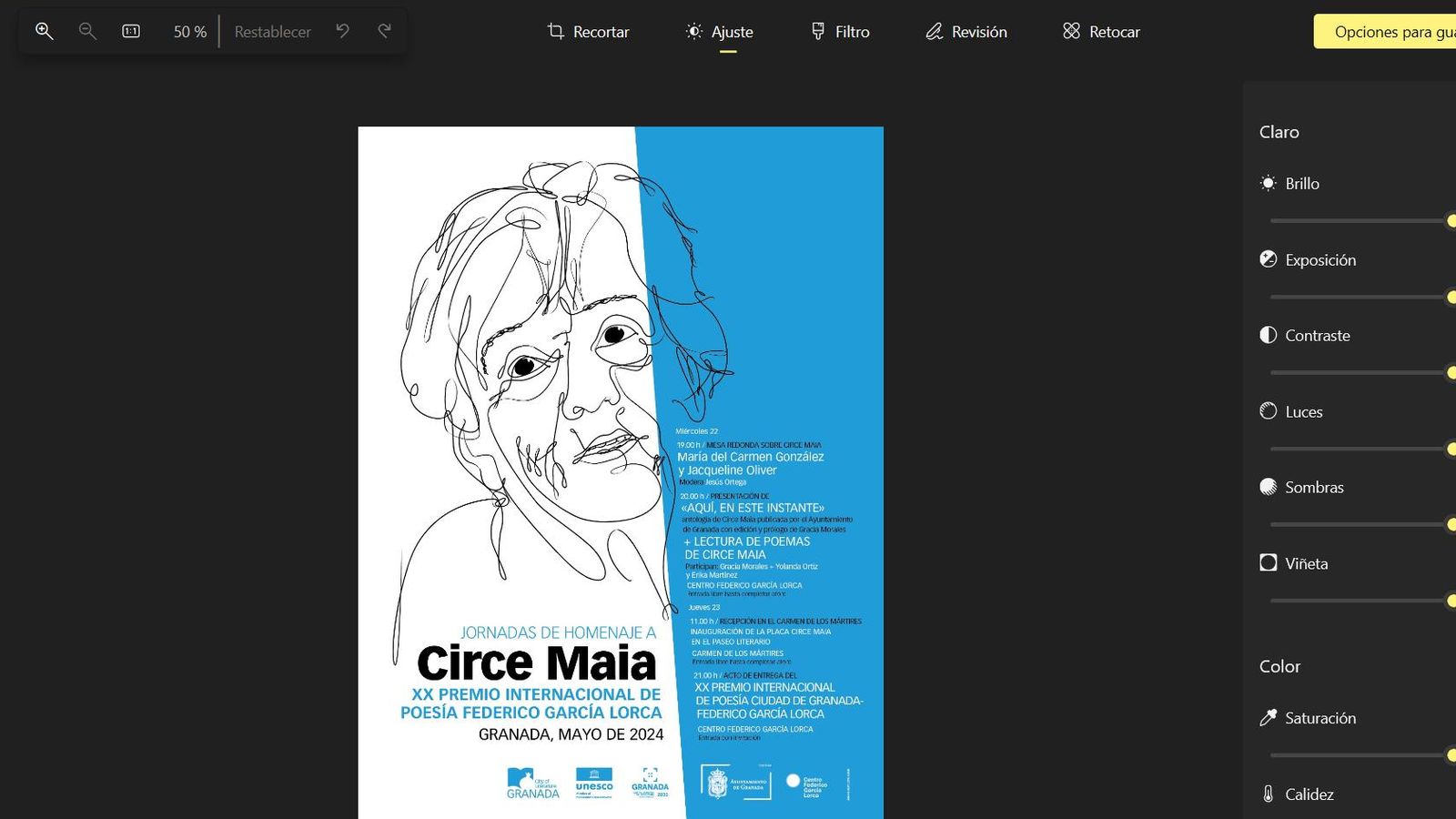 Cartel Jornadas de Homenaje a Circe Maia