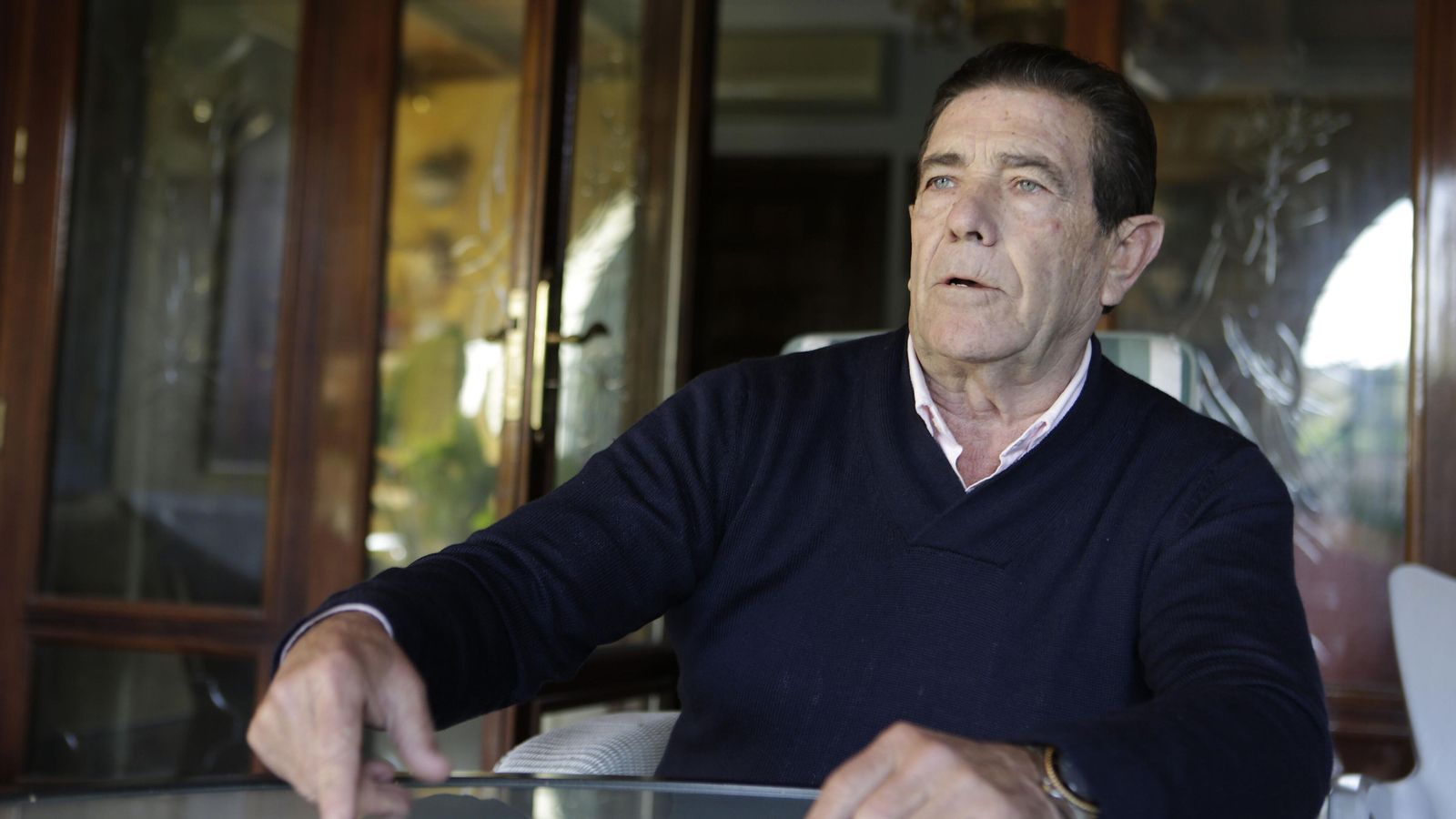 El empresario jamonero, durante la entrevista. El empresario jamonero, durante la entrevista.