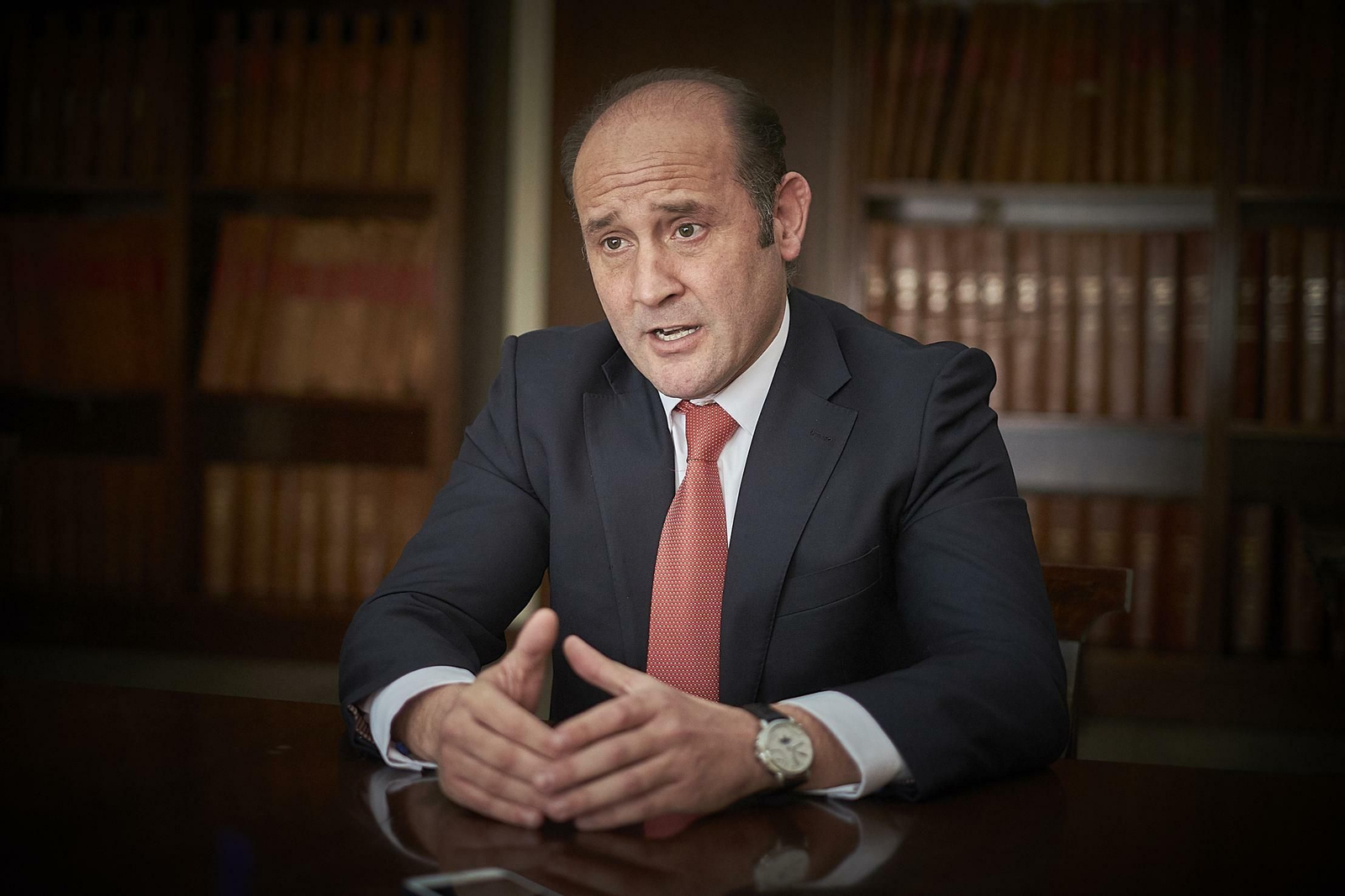 Juancho Ortiz durante una entrevista en la sede del diario