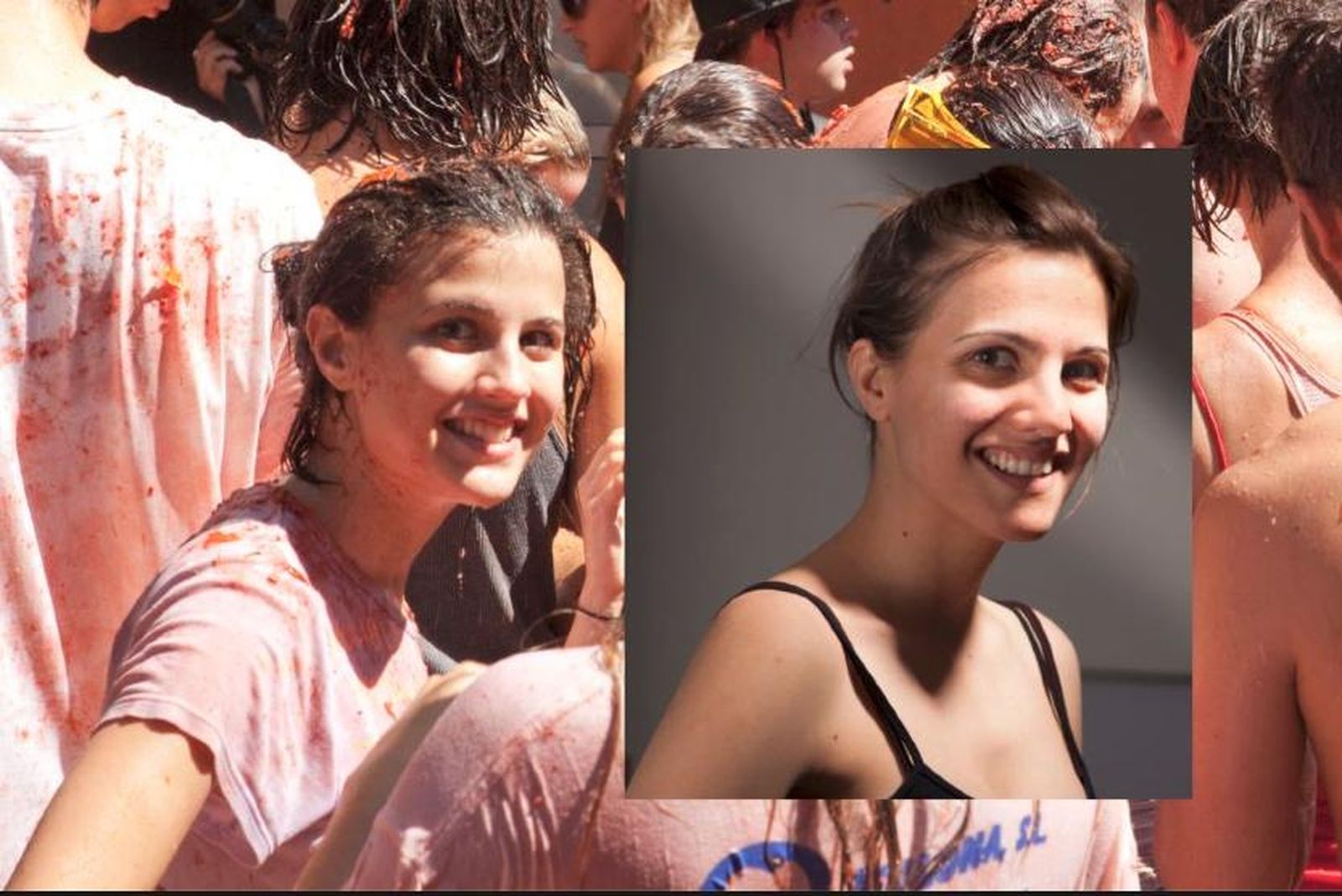Imagen 'la chica de la Tomatina' y Eva Casado