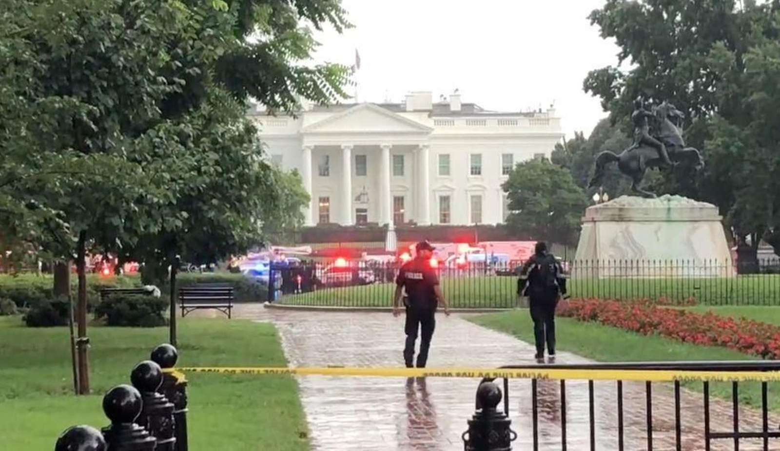 Zona cerca de la Casa Blanca en la que impactó un rayo