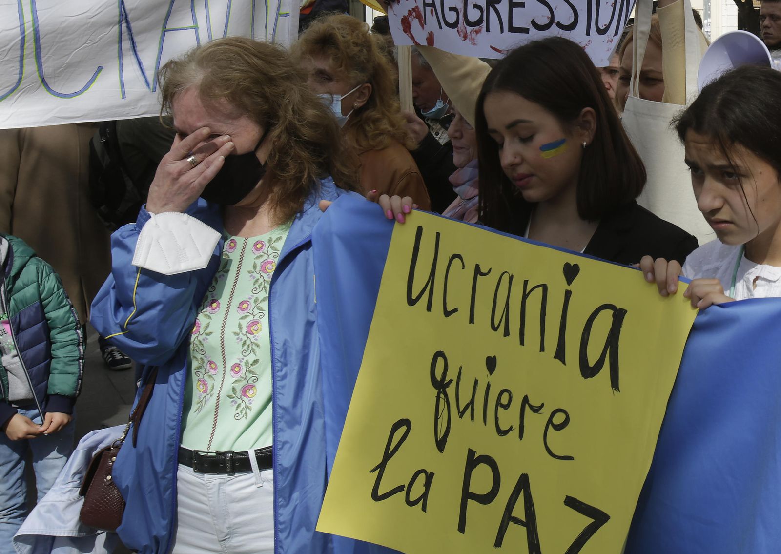 Imagen de archivo de una concentración contra la guerra en Ucrania.