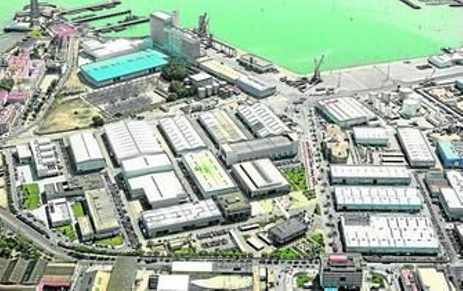 Una reciente imagen aérea de todo el recinto interior de la Zona Franca de Cádiz.