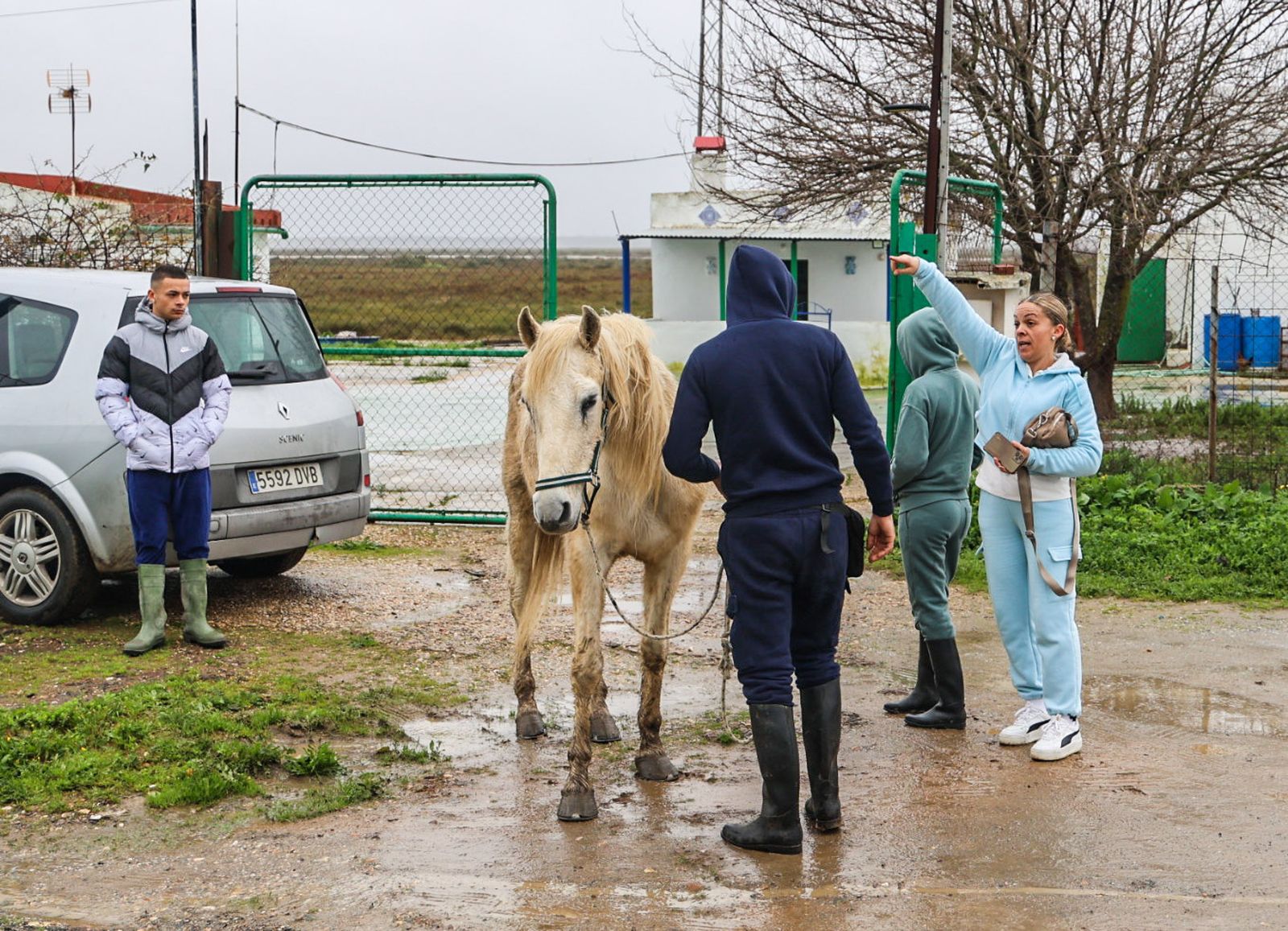 Fotografías del desalojo de familias y animales en Peguerillas por la borrasca Leonardo