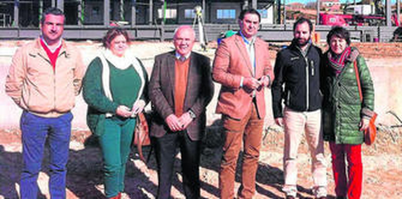 Visita de la semana pasada de representantes de la Administración regional y local a las obras de Foasat, en Peñaflor.