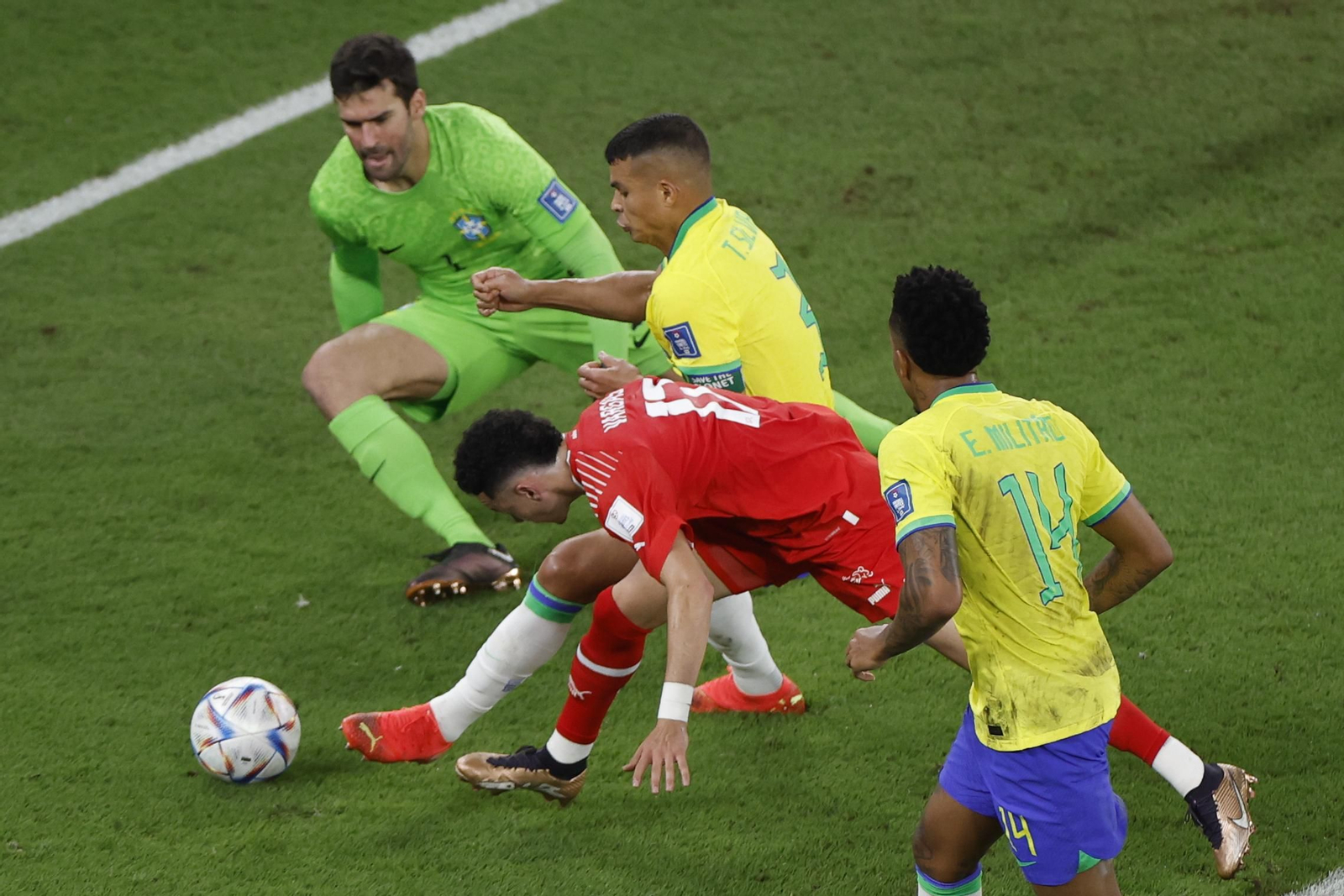 Las imágenes del Brasil - Suiza del Mundial de Qatar