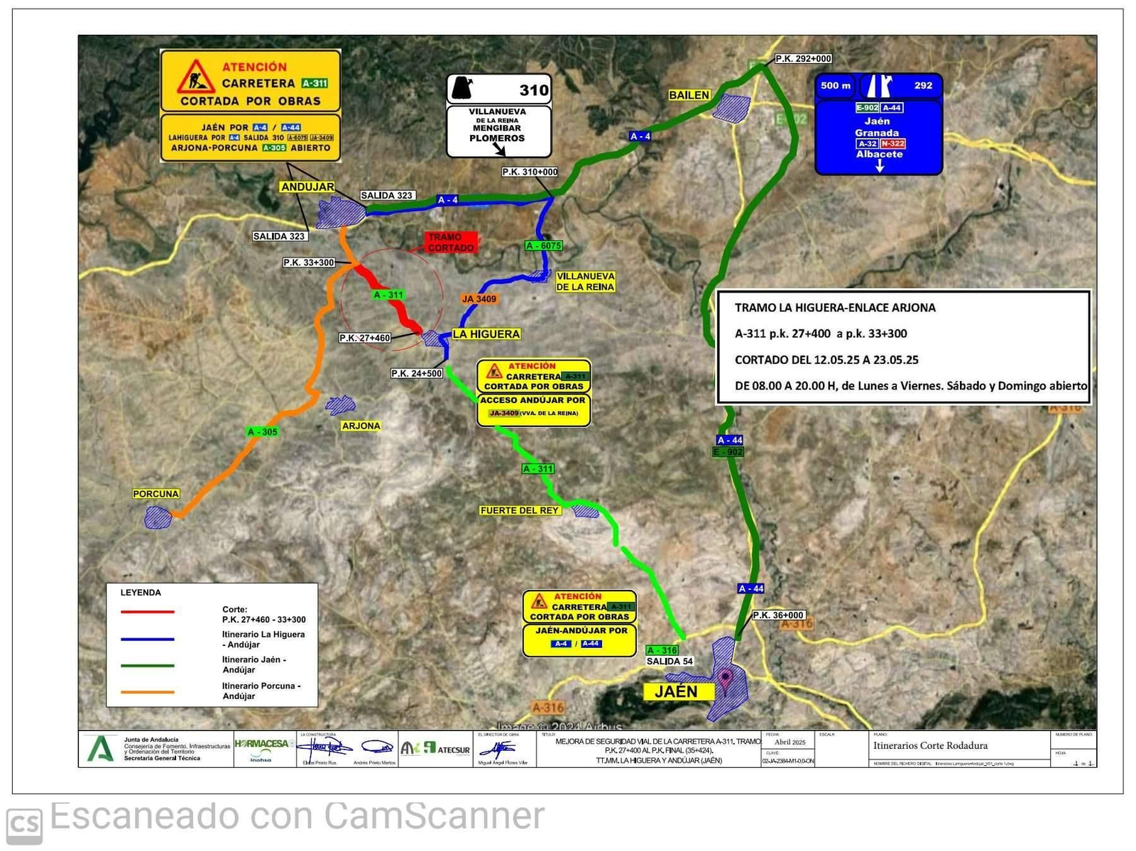 Zona que se verá afectada.