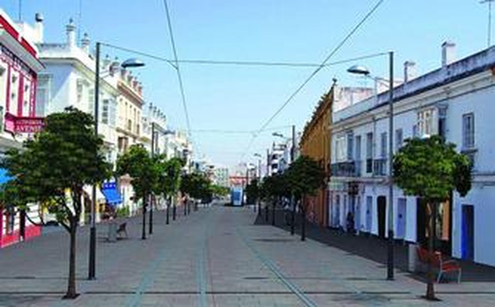 Recreación virtual del posible resultado final de la calle Real con las obras del tranvía.