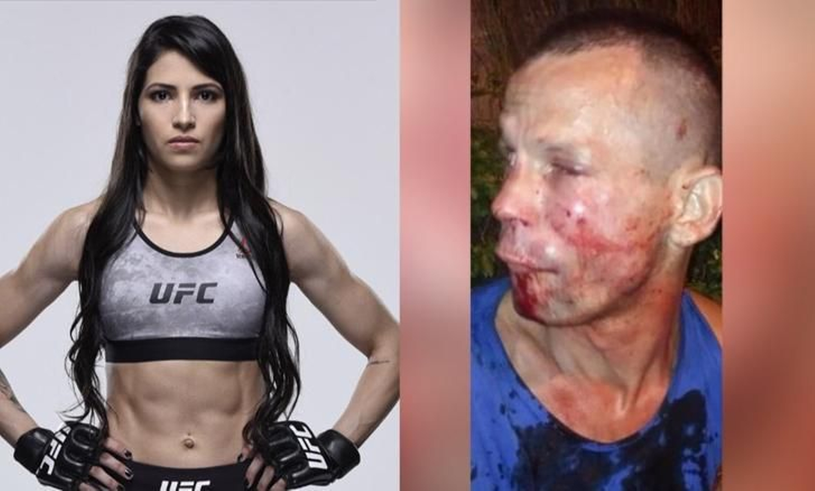 Polyana Viana y su atracador tras recibir una paliza