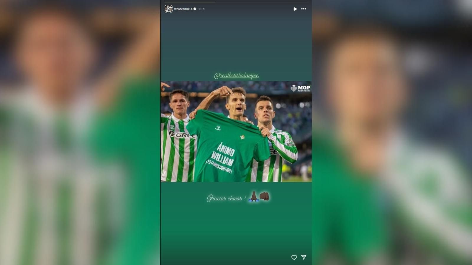 William Carvalho responde al mensaje de sus compañeros