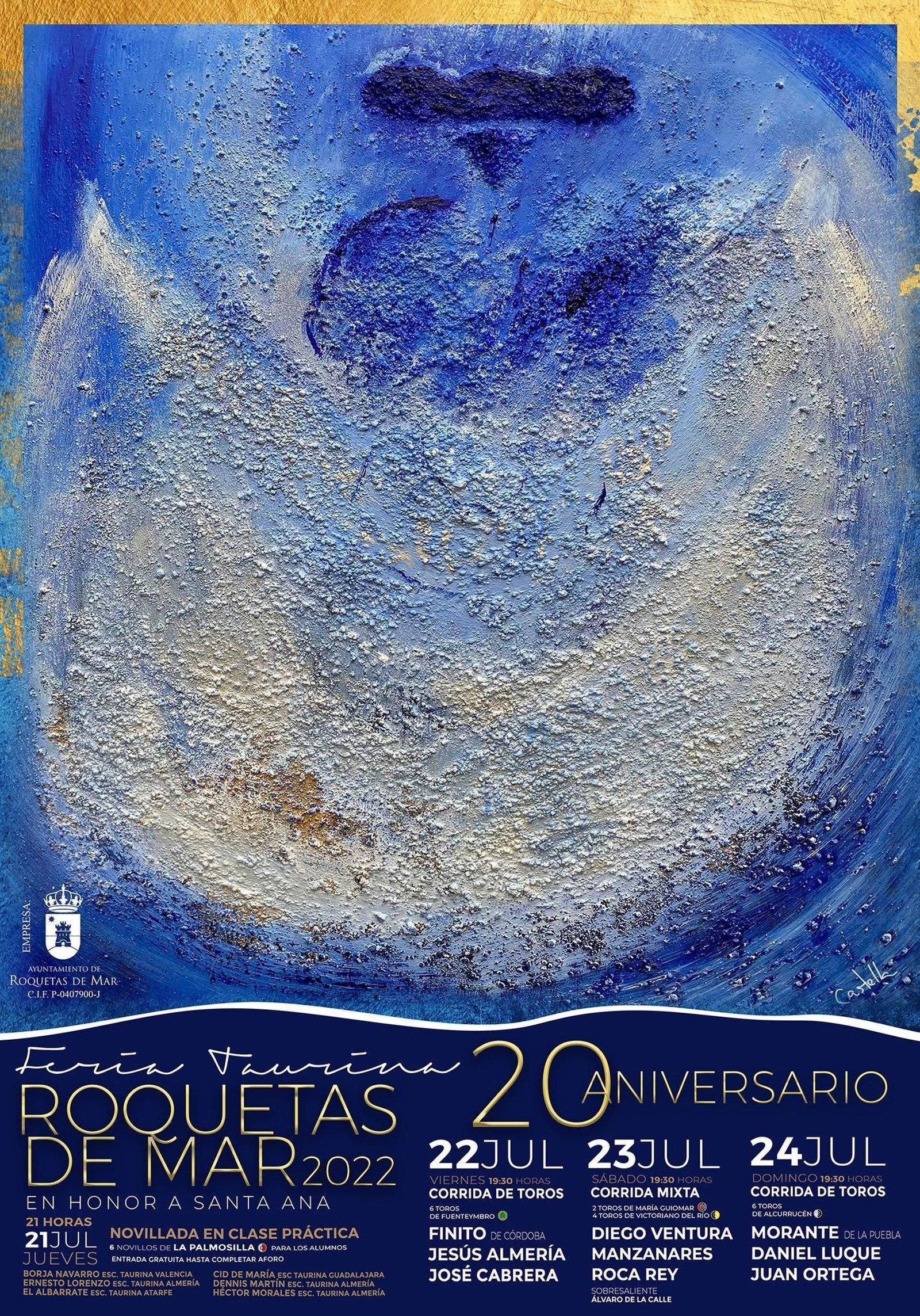 Cartel de la feria taurina de Roquetas de Mar.