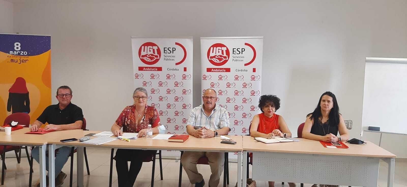 Rueda de prensa ofrecida por UGT en Córdoba.