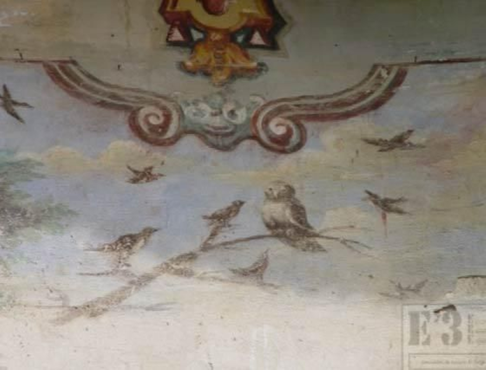 Detalle de una pintura, decoración barroca.