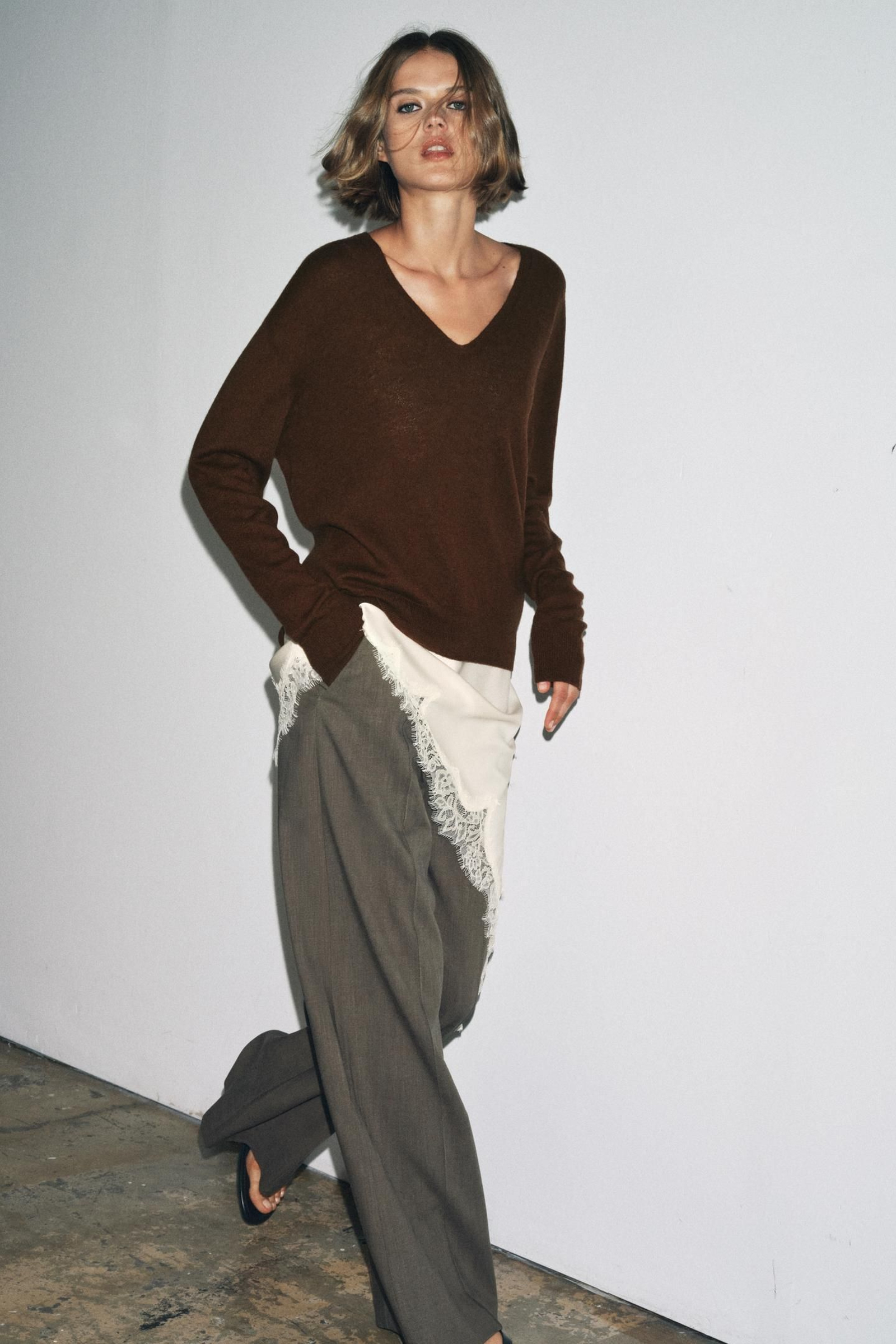 Jersey marrón de Zara.