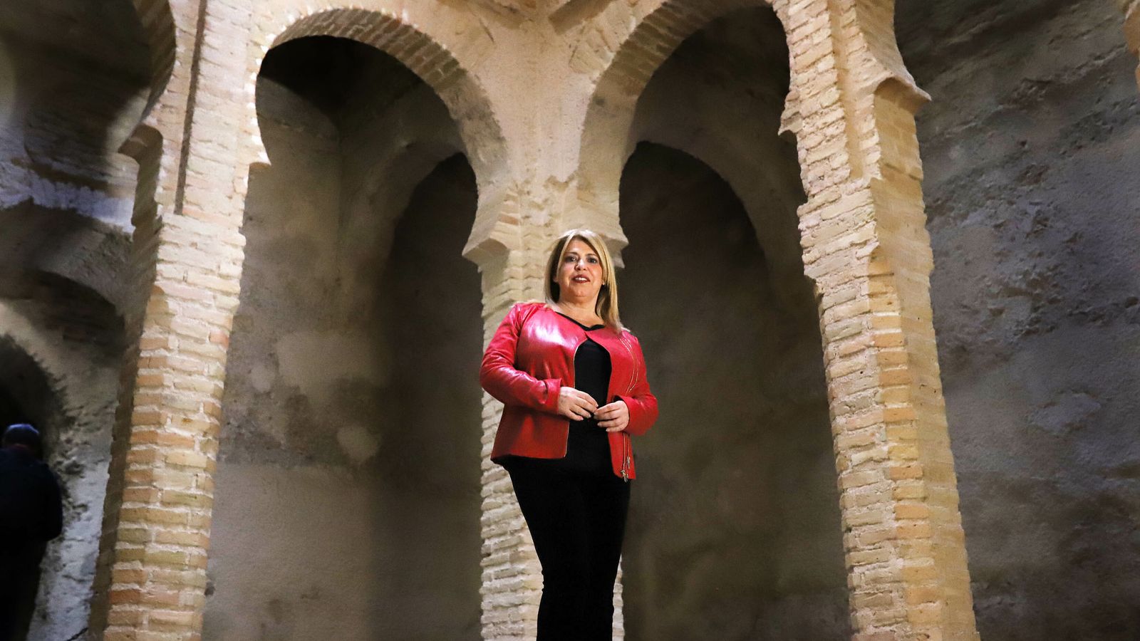 La alcaldesa, tras la entrevista.