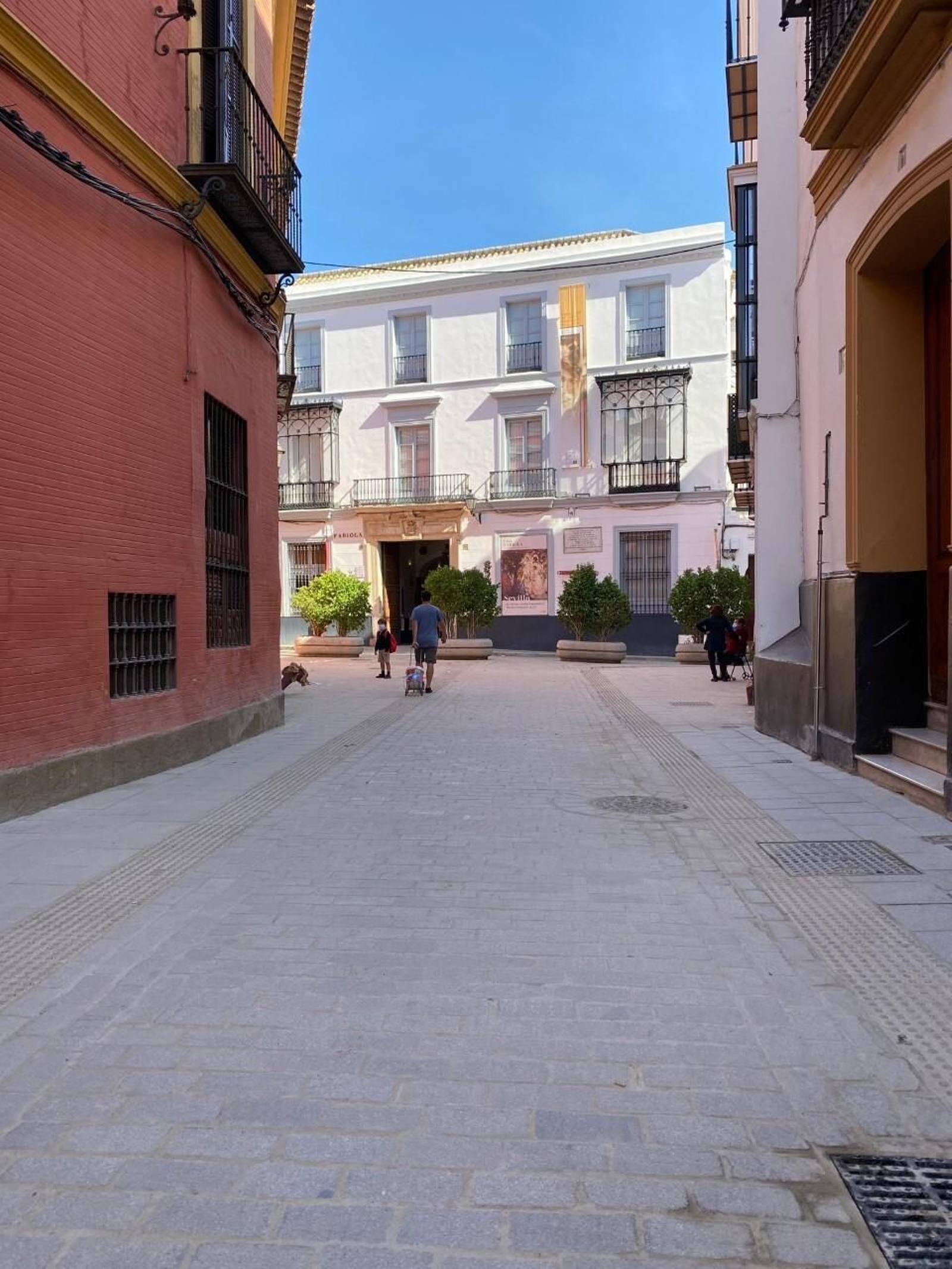 El nuevo pavimento de la calle Mateos Gago.