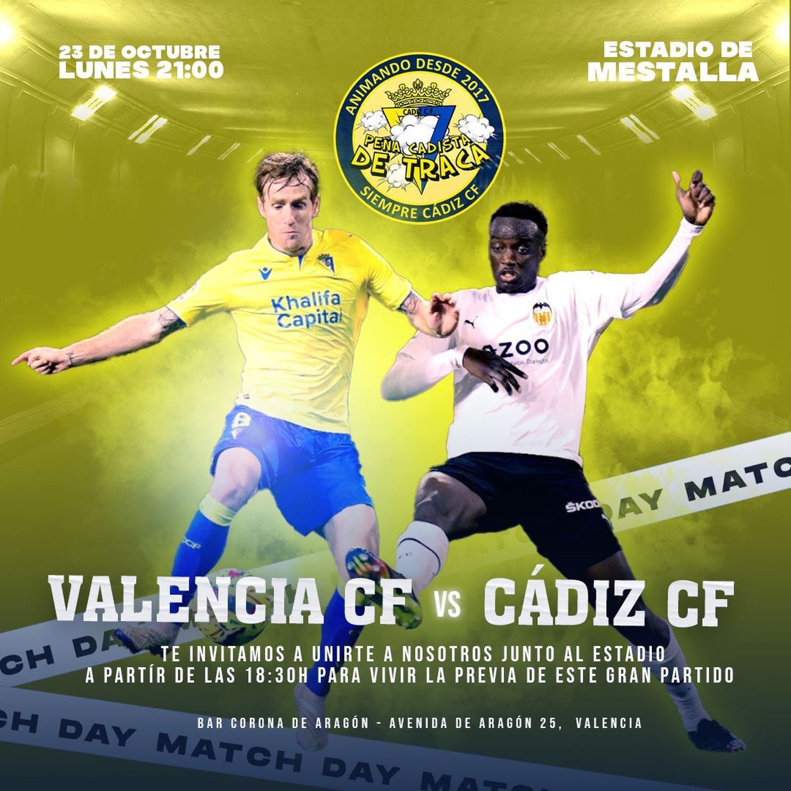 El cartel de la peña Cadista de Traca.