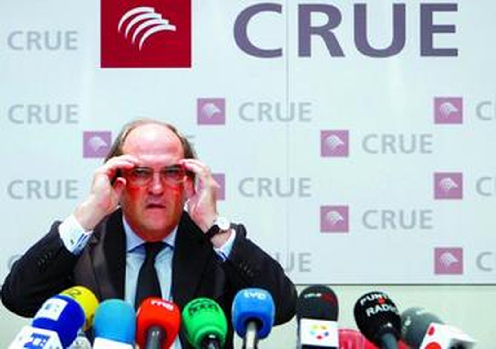 Gabilondo, presidente de la CRUE, en su comparecencia de ayer.