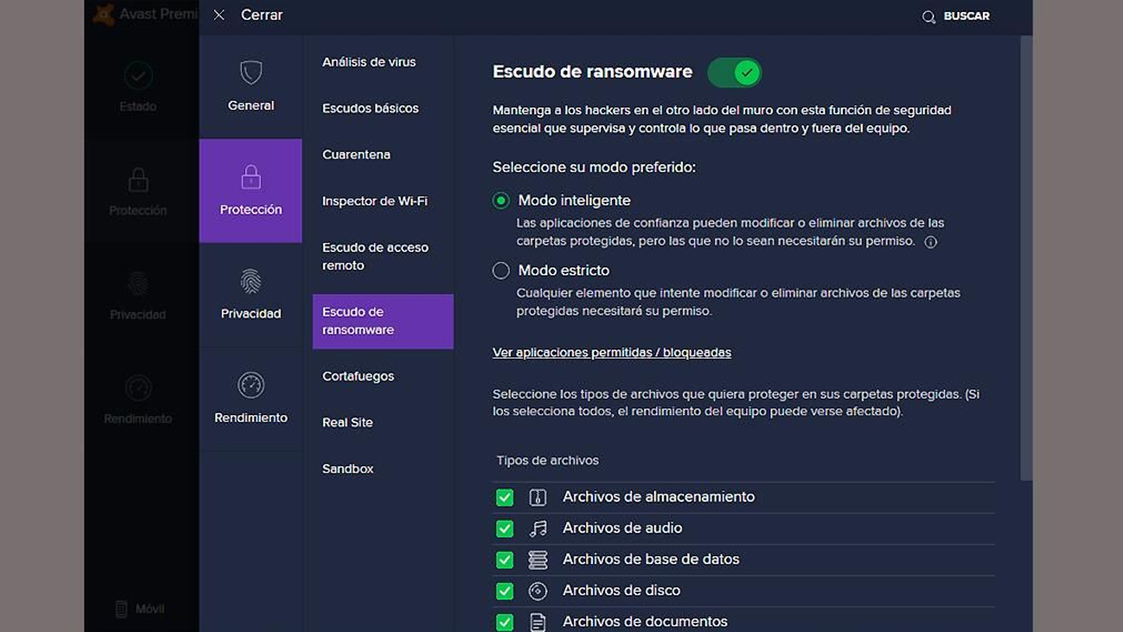 Imágenes del antivirus Avast Premium Security