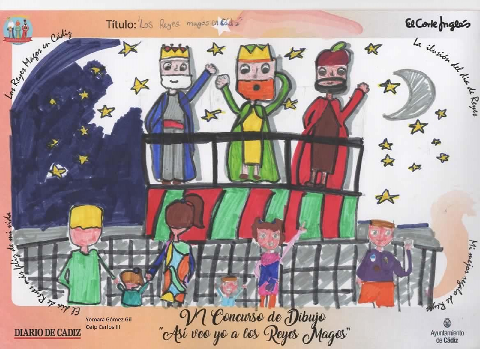 Los dibujos ganadores y semifinalistas del concurso 'Así veo yo a los Reyes Magos' en Cádiz.