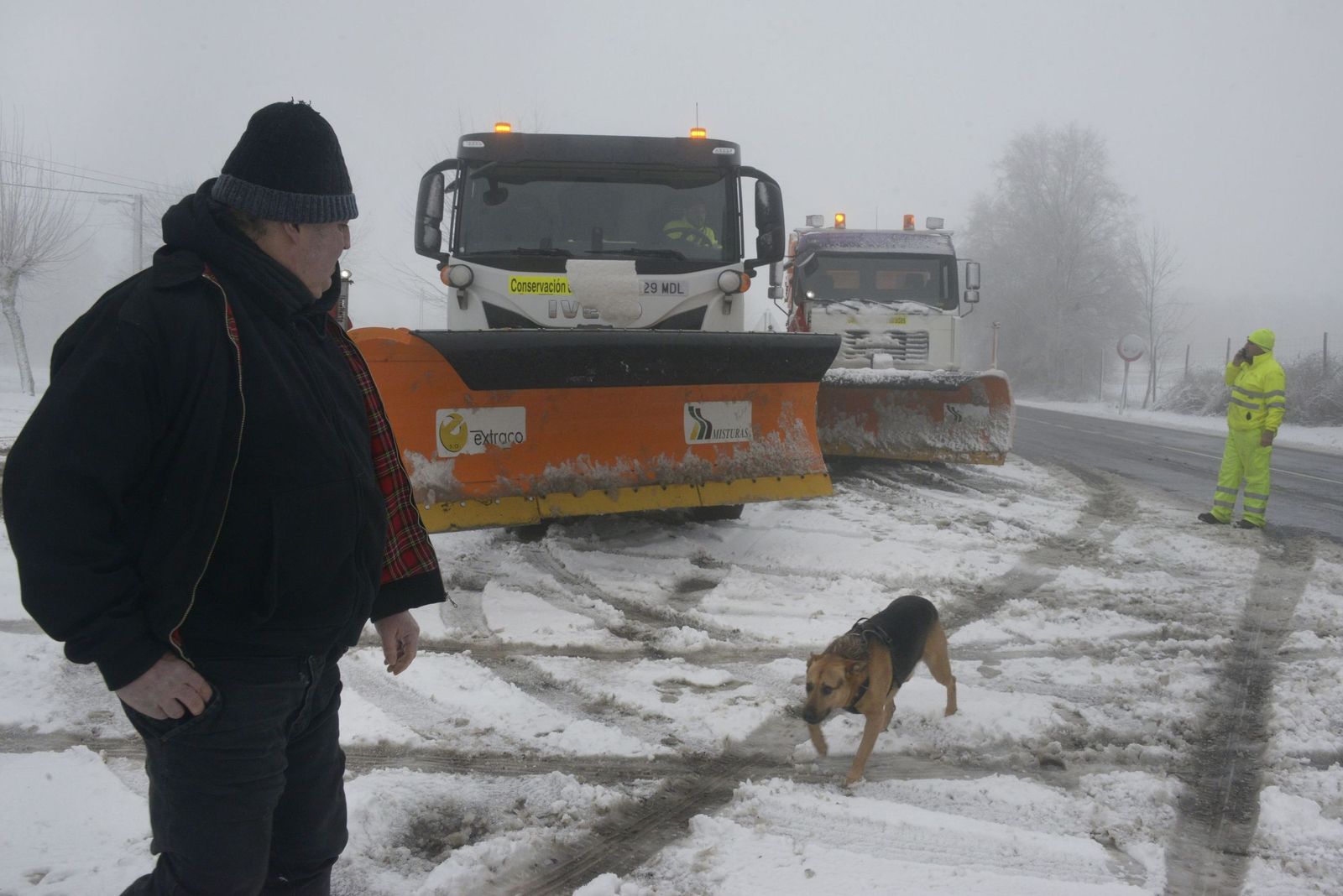 La nieve tiñe de blanco en norte de España