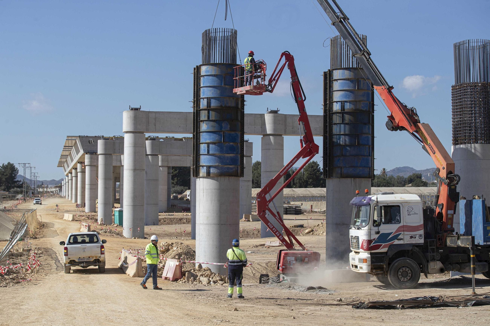 Obras del trazado del Corredor Mediterráneo entre Murcia y Almería.