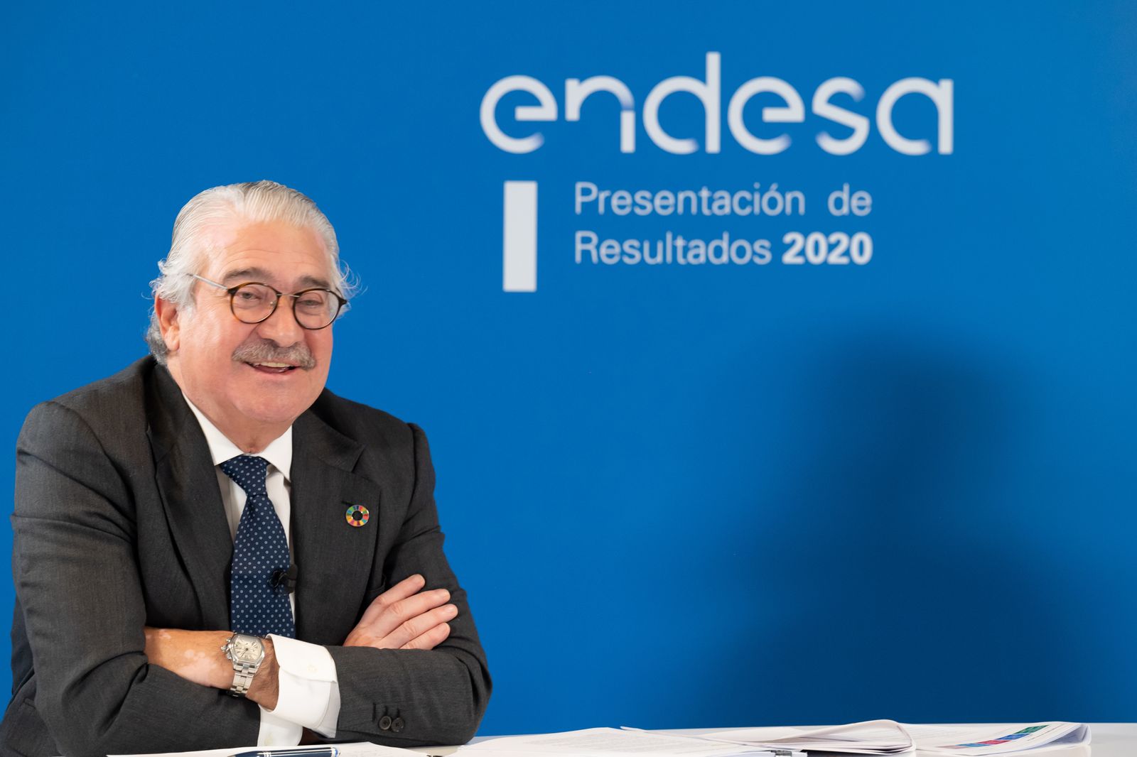 José Bogas, consejero delegado de Endesa, en la presentación de resultados de 2020.
