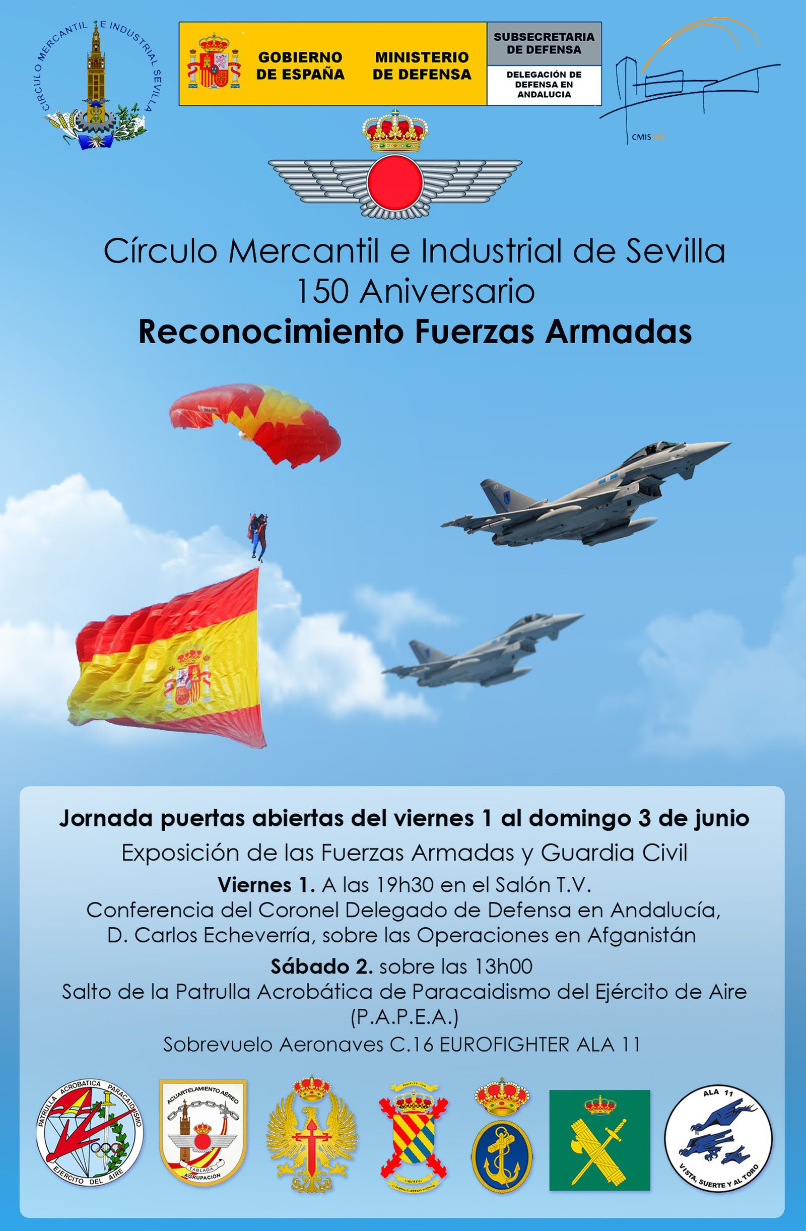 El viernes y el sábado, el Círculo Mercantil, con motivo de su 150 Aniversario, dedica las jornadas a las Fuerzas Armadas.