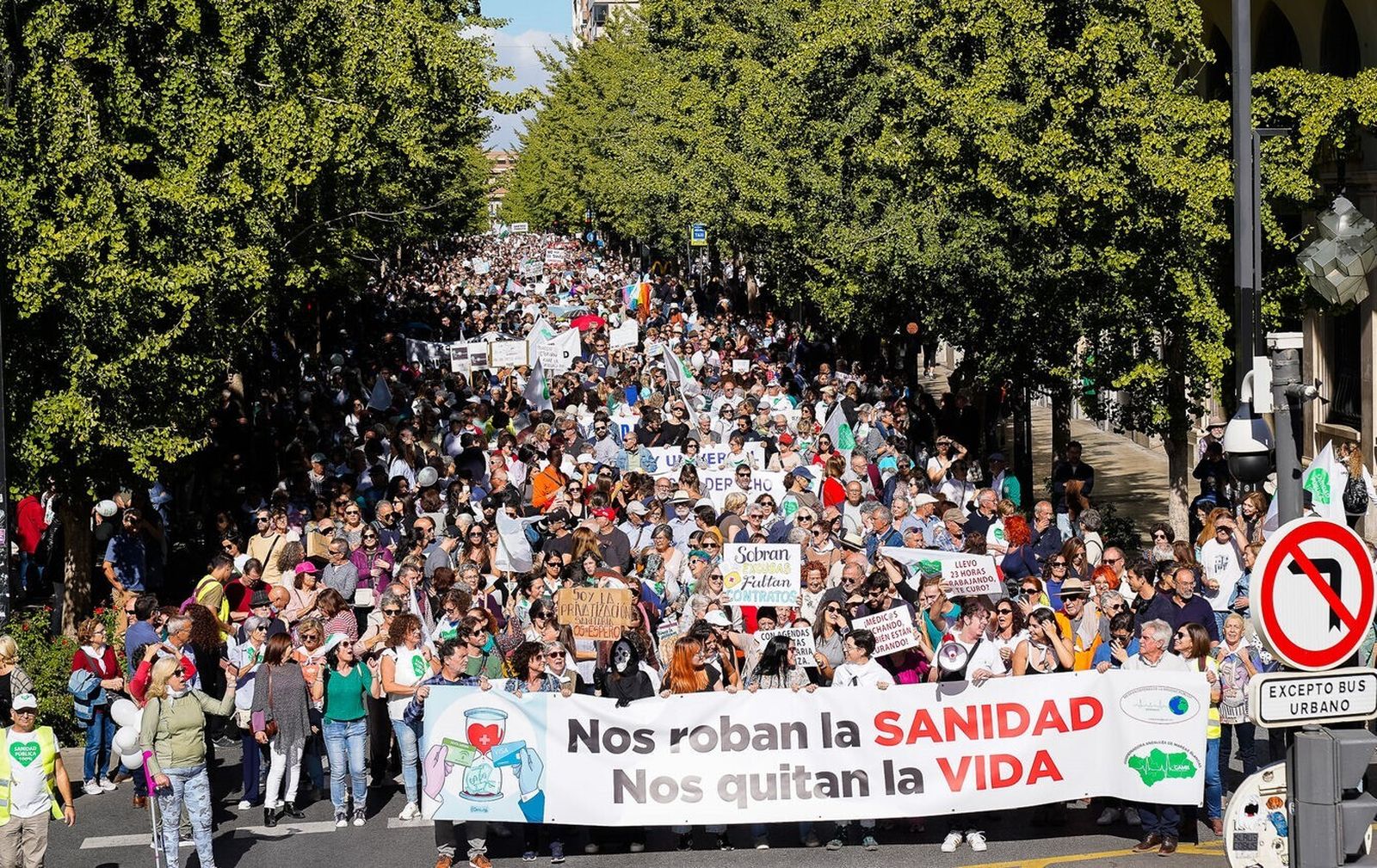 Así ha sido la manifestación en defensa de la sanidad pública en Granada