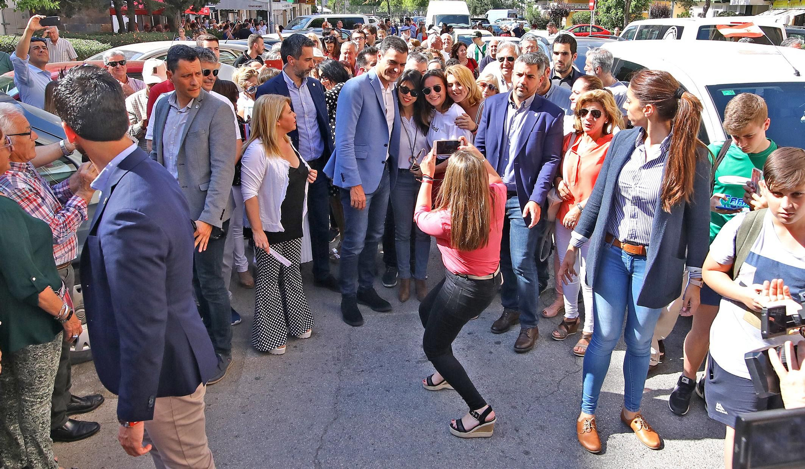 Pedro Sánchez paseando por Princi-Jerez