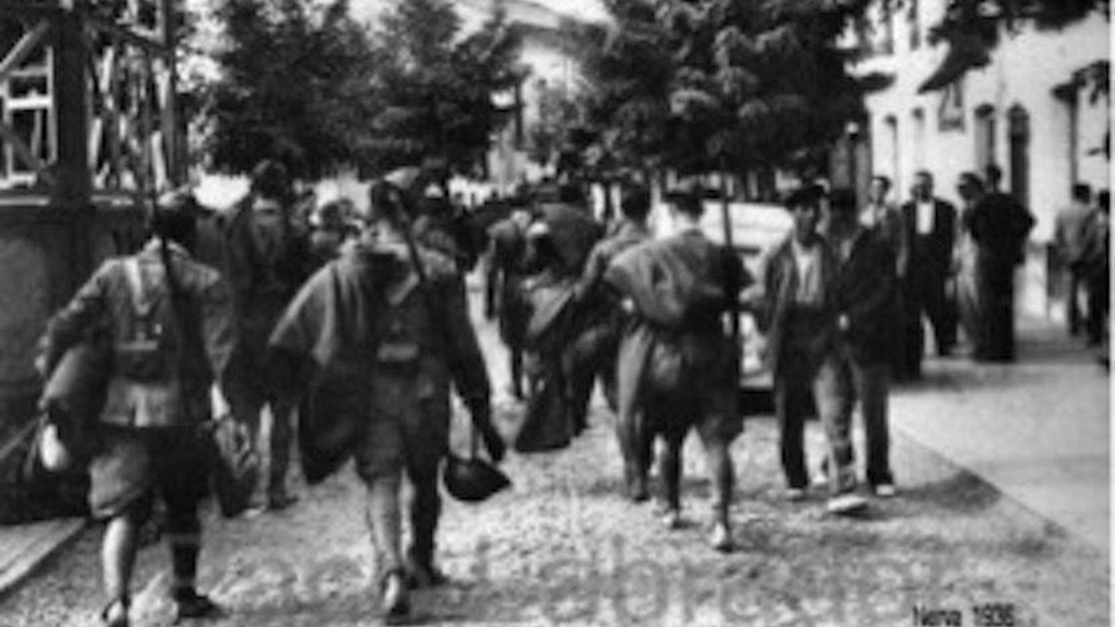 Imagen de la entrada de las tropas en Nerva.