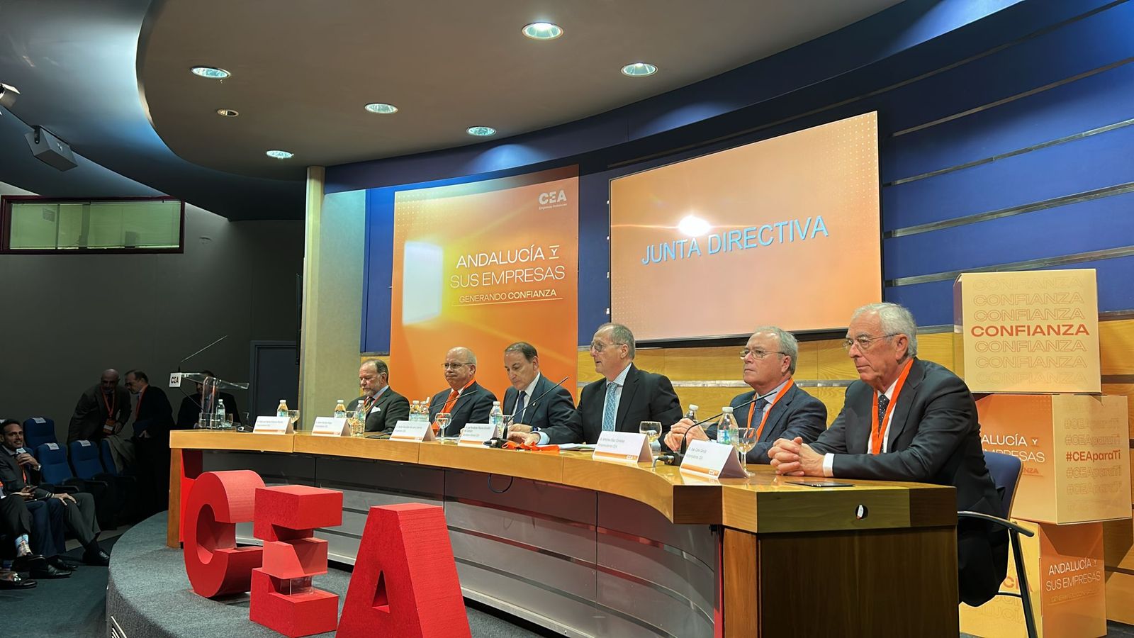 Un momento de la asamblea de la CEA celebrada esta mañana en Sevilla.