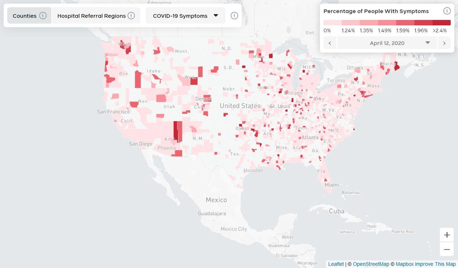 Primeros datos de la encuesta de Facebook a sus usuarios sobre el coronavirus.