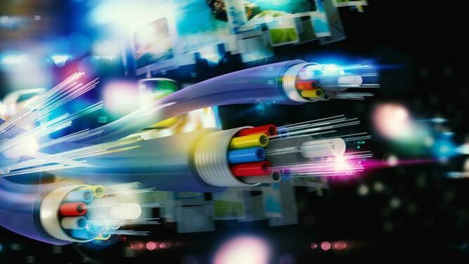 Recreación de la fibra óptica de Telefónica.