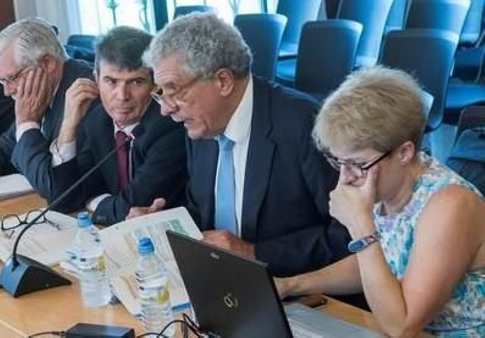 Eduardo Villaseca, Ángel Turrión y Rosa Hernández, durante el juicio político.